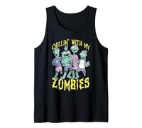 Chillin' with My Zombies Funny Halloween Zombie Lover Camiseta sin Mangas