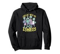 Chillin' with My Zombies Funny Halloween Zombie Lover Sudadera con Capucha