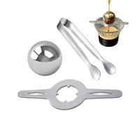 Chilling Espresso Ice Ball, 12 x 8 x 8 cm Stainless Steel Coolers Ball Coffee, Adorable Freeze Espresso Cooler Balls, Flavor Locking Sphere for Whisky, Juice, White Wine