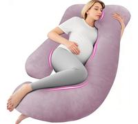 Chilling Home Almohada de embarazo, almohada de maternidad de 55 pulgadas para mujeres embarazadas, cómoda almohada de cuerpo completo en forma de J, almohadas de embarazo para dormir, con funda
