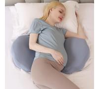 Chilling Home Almohada de Embarazo para Dormir,Almohada de Embarazo de Espuma Viscoelástica para Estómago,Espalda,Almohada Corporal Ajustable y Portátil para Personas Que Duermen de Lado (Azul)