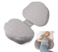 Chilling Home Almohada de Embarazo para Dormir, Almohada de Embarazo de Espuma Viscoelástica para Estómago,Espalda, Almohada Corporal Ajustable y Portátil para Personas Que Duermen de Lado (Gris)