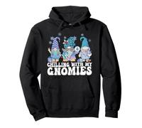 Chilling with My Gnomies Christmas Gnomos Santa Xmas Sudadera con Capucha