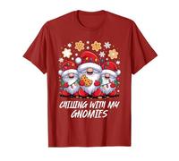Chilling with My Gnomies Three Gnomes Santa Christmas Cookie Camiseta