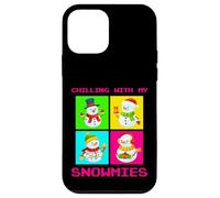 Chilling with My Snowmies Cool Christmas Graphic Designs Carcasa para iPhone 12 Mini