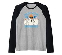 Chilling with my Snowmies Funny Christmas Costume Camiseta Manga Raglan