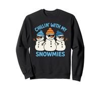 Chilling with my Snowmies Funny Christmas Costume Sudadera