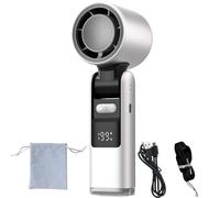 Chillmate Portable Refrigerated Fan, Chillmate Fan Ice - Ice-Cool 199-Speed Adjustable, Foldable Lightweight 6000mah Usb-Rechargeable Battery, Low Noise Neck Fan With Led Display (White normal)