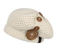 CHILLOUTS Boina Vasca de Punto Nelly botón Madera Gorros (Talla única - Blanco)