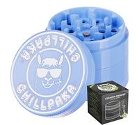 CHILLPAKA® Grinder de Cerámica Premium | Diámetro de 55 mm | Molinillo para Hierbas e Especias con Revestimiento de Nanocerámica Antiadherente | Incluye Raspador de Polen + Pincel