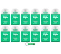Chilly - Limpiador íntimo de gel fresco (12 unidades, frescura natural de larga duración, con mentol natural, 200 ml, incluye llavero Beni Culinari gratuito)
