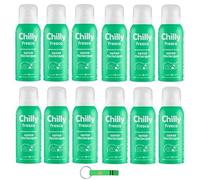 Chilly - Limpiador íntimo sin aclarado (12 unidades, uso en papel higiénico, con mentol natural, 100 ml, incluye llavero Beni Culinari gratuito)