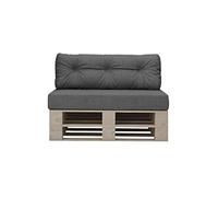 chilly pilley Almohadilla De Palet Copos De Espuma Cojín De Palet Tapicería De Palet Muebles De Palet Sofá De Palet Respaldo Acolchado Cojín del Asiento (Juego de 2, Gris)