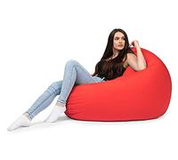 chilly pilley Beanbag Sillón con Relleno De Cuentas De Eps Beanbag Gigante para Interiores Y Exteriores Impermeable Multifuncional para Niños Y Adultos Muchos Colores (Rojo, Ø 125 cm)