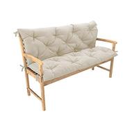 chilly pilley Cojín de banco Cojín de paleta de la UE con respaldo cojín columpio de jardín acolchado con costuras cojín de jardín (150x50x50, crema)
