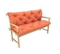 chilly pilley Cojín de banco Cojín de paleta de la UE con respaldo cojín columpio de jardín acolchado con costuras cojín de jardín (150x50x50, naranja)