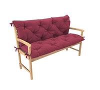 chilly pilley Cojín De Banco Relax Cojín De Palet con Respaldo Cojín De Columpio De Jardín Acolchado con Costuras Cojín De Jardín Cojín De Asiento Columpio De Hollywood (110x50x50, Rojo Oscuro)