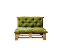 chilly pilley® Cojín para palé Acolchado con Relleno de Copos de Espuma - cojín de Asiento y Respaldo - Interior y Exterior, Muchos Colores - Verde