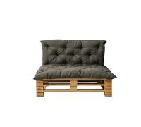 chilly pilley® Cojín para palé Acolchado con Relleno de Copos de Espuma - cojín de Asiento y Respaldo - Interior y Exterior, Muchos Colores - Gris