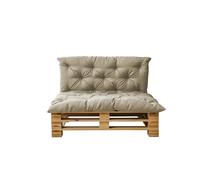 chilly pilley® Cojín para palé Acolchado con Relleno de Escamas de Espuma - cojín de Asiento y Respaldo - Interior y Exterior, Muchos Colores - Color Crema