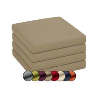 chilly pilley Cojín para Silla Cojín para Silla Cojín para Silla Cojín para Asiento Funda Extraíble Cojín con Cremallera Juego De Cojines para Jardín (Juego de 4 40x40x5, Capuchino)