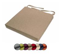 Chilly Pilley Cojín para Silla con Funda Extraíble y Cremallera - Juego de Cojines para Jardín y Asiento (40x40x5, Capuchino)