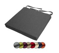 Chilly Pilley Cojín para Silla y Asiento con Funda Extraíble y Cremallera - Juego de Cojines para Jardín (50x50x5, Gris)