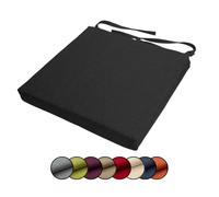 Chilly Pilley Cojín para Silla y Asiento con Funda Extraíble y Cremallera - Juego de Cojines para Jardín (50x50x5, Negro)