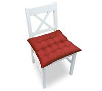chilly pilley Juego De 4 Cojines para Silla Acolchados con Lazadas Cocina Y Jardín Muchos Colores (Rojo)