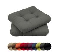 chilly pilley Juego De Cojines para Sillas con Lazos Cojines De Cocina Acolchados Muchos Tamaños Cojines para Sillas Tapicería De Sillas Cojines Decorativos (2X Cojines 40x40. Gris)