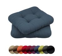 chilly pilley Juego De Cojines para Sillas con Lazos Cojines De Cocina Acolchados Muchos Tamaños Cojines para Sillas Tapicería De Sillas Cojines Decorativos (2X Cojines 40x40. Azul)