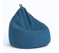 chilly pilley® Puf de Pana con Relleno de EPS - cojín de Asiento, cojín de Juego, Muchos Colores, 65x85 Azul Oscuro