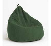 chilly pilley® Puf de Pana con Relleno de EPS - cojín de Asiento, cojín de Juego, Muchos Colores, 65x85 Verde Oscuro