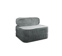 chilly pilley Sillón Plegable De Pana Colchón De Espuma Multifuncional (Gris Claro)