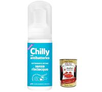 Chilly Senza Risciacquo Antibatterico - Limpiador íntimo sin aclarado, para uso fuera de casa sobre papel higiénico, fórmula pH5 Mousse, 100 ml + Polpa italiana Gourmet 400 g