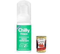 Chilly Senza Risciacquo - Limpiador íntimo fresco sin aclarado, para uso fuera de casa sobre papel higiénico, fórmula pH5 Mousse, 100 ml + Polpa italiana gourmet 400 g