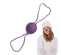 Chilly Stopper, Plush Hand Woven Snout Cover, Amusing Headpiece Adornment, Cold Weather Protective Gear, Skiing Skating Snowboarding Equipment, Ideal for Custom Crafted Single Unit Red