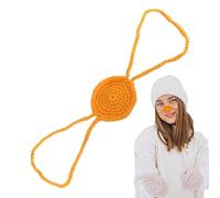 Chilly Stopper, Plush Hand Woven Snout Cover, Amusing Headpiece Adornment, Cold Weather Protective Gear, Skiing Skating Snowboarding Equipment, Ideal for Custom Crafted Single Unit Red