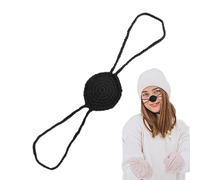 Chilly Stopper, Plush Hand Woven Snout Cover, Amusing Headpiece Adornment, Cold Weather Protective Gear, Skiing Skating Snowboarding Equipment, Ideal for Custom Crafted Single Unit Red