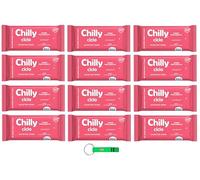 Chilly - Toallitas higiénicas íntimas Ciclo (12 unidades, sensación higiénica y protección duradera), especialmente para el ciclo menstrual. Cada paquete contiene 12 toallitas + llavero Beni Culinari