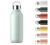 Chilly's Botella de Agua Serie 2: Botella de Acero Inoxidable con Aislamiento al Vacío, Cuello Suave y Asa de Transporte, Termo para Bebidas Frías y Calientes, a Prueba de Fugas - Lichen Green, 500ml