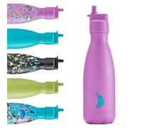 Chilly's Botella Kids Original - Botella de acero inoxidable con aislamiento al vacío, reutilizable, para bebidas calientes y frías - a prueba de fugas, sin condensación - 350 ml - Berry