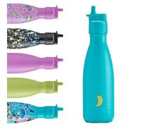 Chilly's Kids Botella de Agua Original - Botella de Acero Inoxidable con Aislamiento al Vacío, Termo Reutilizable para Bebidas Frías y Calientes - a Prueba de Fugas, Sin Sudor - 350 ml - Aqua