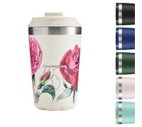 Chilly's Original Taza de Café - Taza Térmica Portátil para Bebidas Frías y Calientes - con Tapa - Taza de Doble Pared con Aislamiento al Vacío - Acero Inoxidable - 340ml - Roses