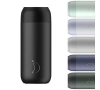 Chilly's Serie 2 Taza de Cafe Termica - Taza de Doble Pared con Tapa - Acero Inoxidable sin BPA - Abyss Black, 500ml