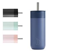 Chilly's Switch - Vaso Switch de acero inoxidable sin BPA con pajita incorporada para batidos y tés - Doble pared, aislado al vacío - Whale Blue, 500ml