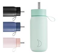 Chilly's Switch - Vaso Switch de acero inoxidable sin BPA con pajita incorporada para batidos y tés - Doble pared, aislado al vacío - Lichen Green, 750ml