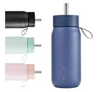 Chilly's Switch - Vaso Switch de acero inoxidable sin BPA con pajita incorporada para batidos y tés - Doble pared, aislado al vacío - Whale Blue, 750ml