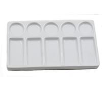 Chiloskit Bandeja de cerámica para acuarela, paleta de porcelana para pintores, estudiantes o estudio de arte (rectángulo (8 pulgadas)