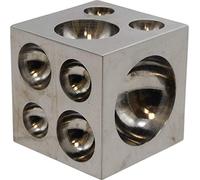 Chiloskit Bloque cuadrado con cavidades de acero pulido de alto carbono, 5 x 5 cm, bloque de acero para hacer joyas